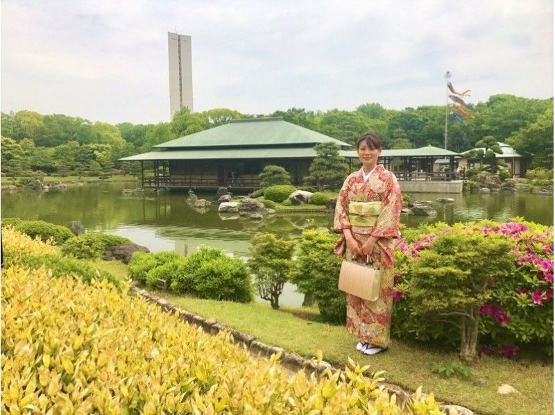 【大阪・大仙公園】浴衣レンタル「やまとなでしこ1日体験」大仙公園内日本庭園堪能プラン！お抹茶付きの紹介画像