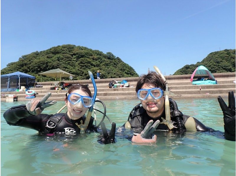 【兵庫・竹野浜】体験ダイビング！1グループ《１名or２名》の貸し切りプラン！体験後は温泉券付きでサッパリ