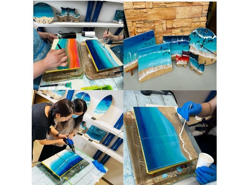 【沖縄・石垣島】話題のレジンアート！プロ講師サポート石垣島の海を想い出に！ミニパネル体験♪中心店街ユーグレナモールから徒歩１０秒の紹介画像