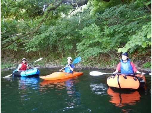 【磯部温泉 近郊／群馬 関東】初めてOK！ パックラフト＆カヤック(1人乗・急流川下り用)半日体験ツアー　◎信州長野・軽井沢も近いの画像