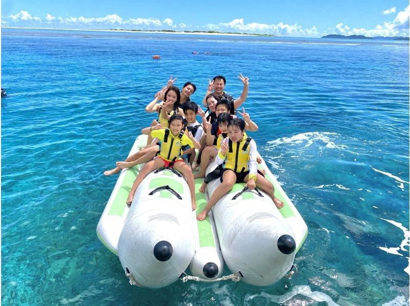 Complete small-group system Kerama half-day OPG with marine sports Water slider, jumping platform are all you can play ☆ "Slightly acidic electrolyzed water introduction shop" Clean equipment managementの紹介画像
