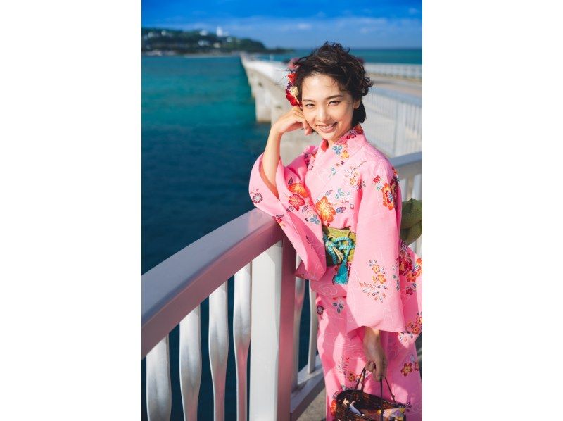 [冲绳/那霸]红形浴衣租赁步行计划！还有附带发型的方案♪の紹介画像